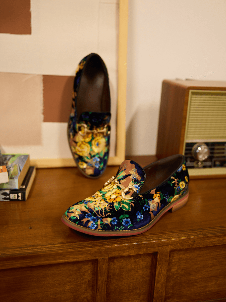 Essie Floral Printed Suede Loafer