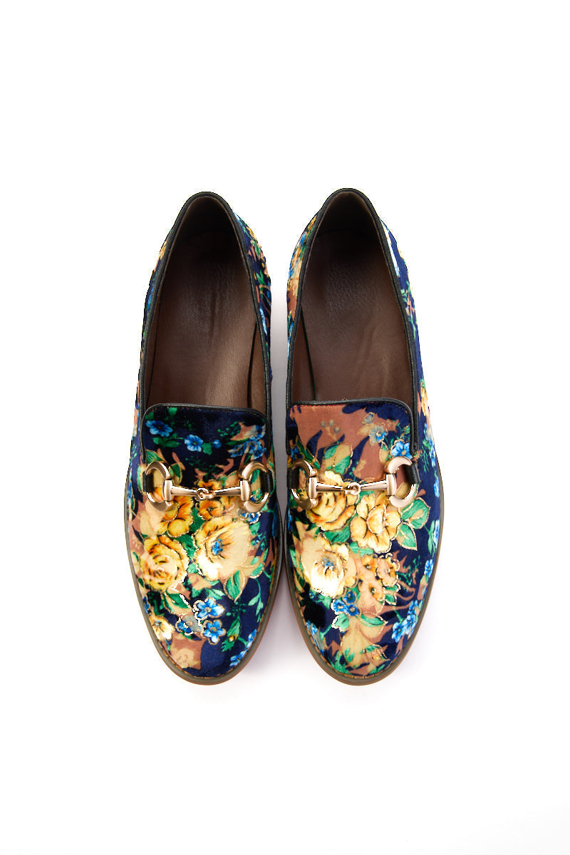 Essie Floral Printed Suede Loafer