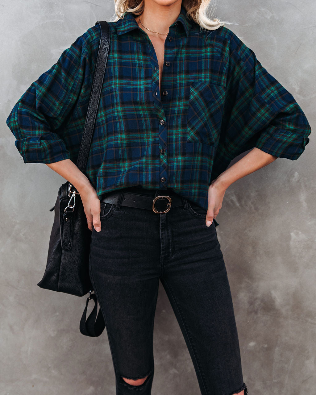 Norwalk Cotton Plaid Button Down Top