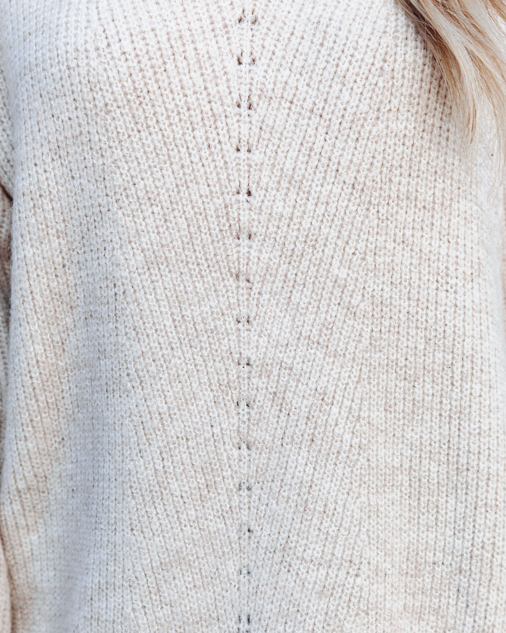 Nysha Mock Neck Knit Sweater - Beige