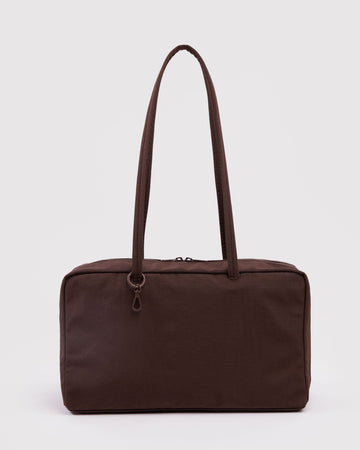 Medium Nylon Bowler Bag - Coffee