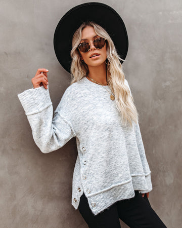 Oh, Snap Relaxed Knit Sweater