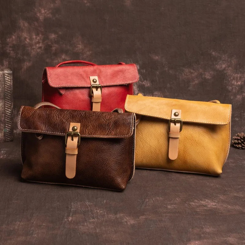 Vintage Genuine Leather Crossbody Bag for Women