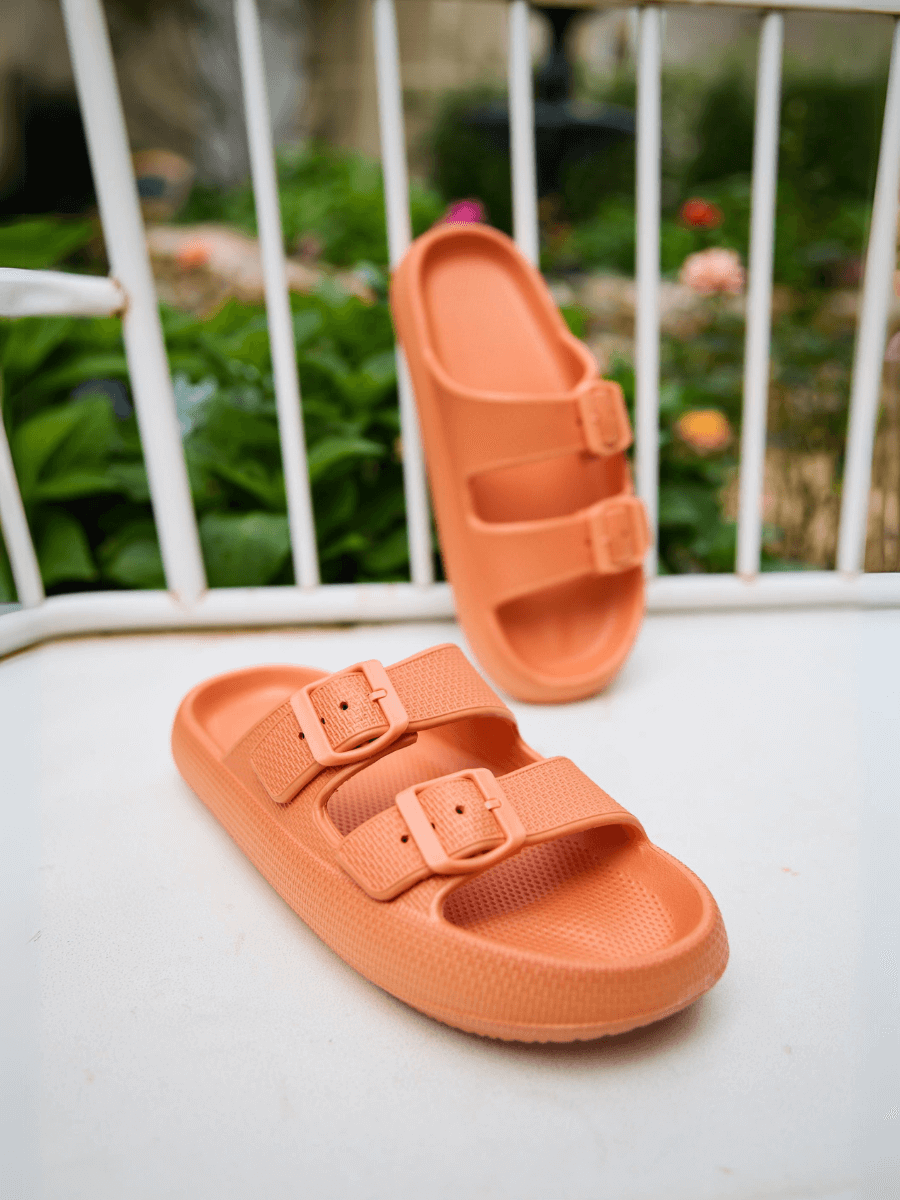 Marshmallow Step Double Strap Sandal - Orange