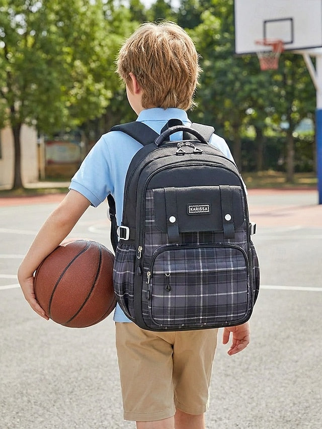 Girls Plaid Backpack for School