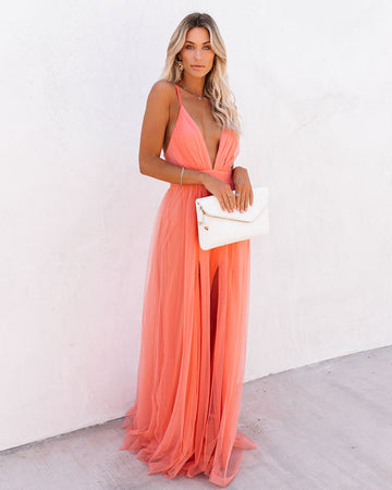 Petal Dust Maxi Dress - Apricot