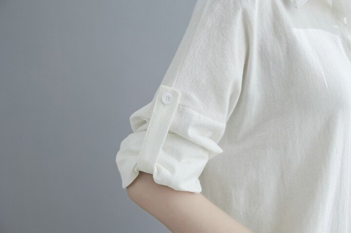 Lapel Solid Color Cotton And Linen Long Maxi Dress-Maxi Dresses-Free Shipping at meselling99