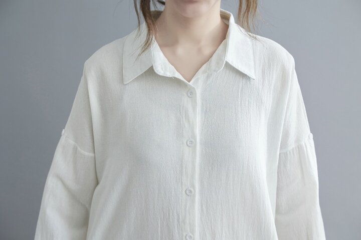 Lapel Solid Color Cotton And Linen Long Maxi Dress-Maxi Dresses-Free Shipping at meselling99