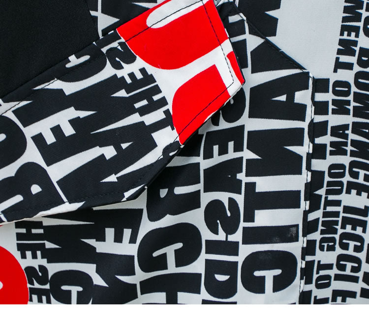 Plus Size Irregular Fashion Women Pocket Elegant Casual Letter Print Dress-Maxi Dresses-The same as picture-Free Size-Free Shipping at meselling99