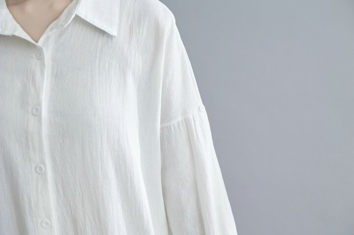 Lapel Solid Color Cotton And Linen Long Maxi Dress-Maxi Dresses-Free Shipping at meselling99