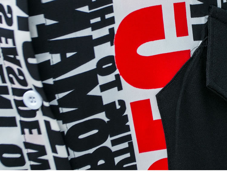 Plus Size Irregular Fashion Women Pocket Elegant Casual Letter Print Dress-Maxi Dresses-The same as picture-Free Size-Free Shipping at meselling99