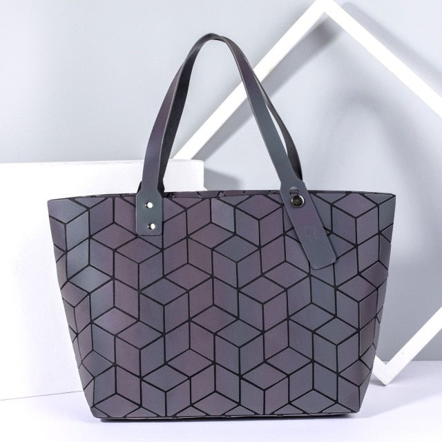 Women's Tote Geometric Quilted Shoulder Bag