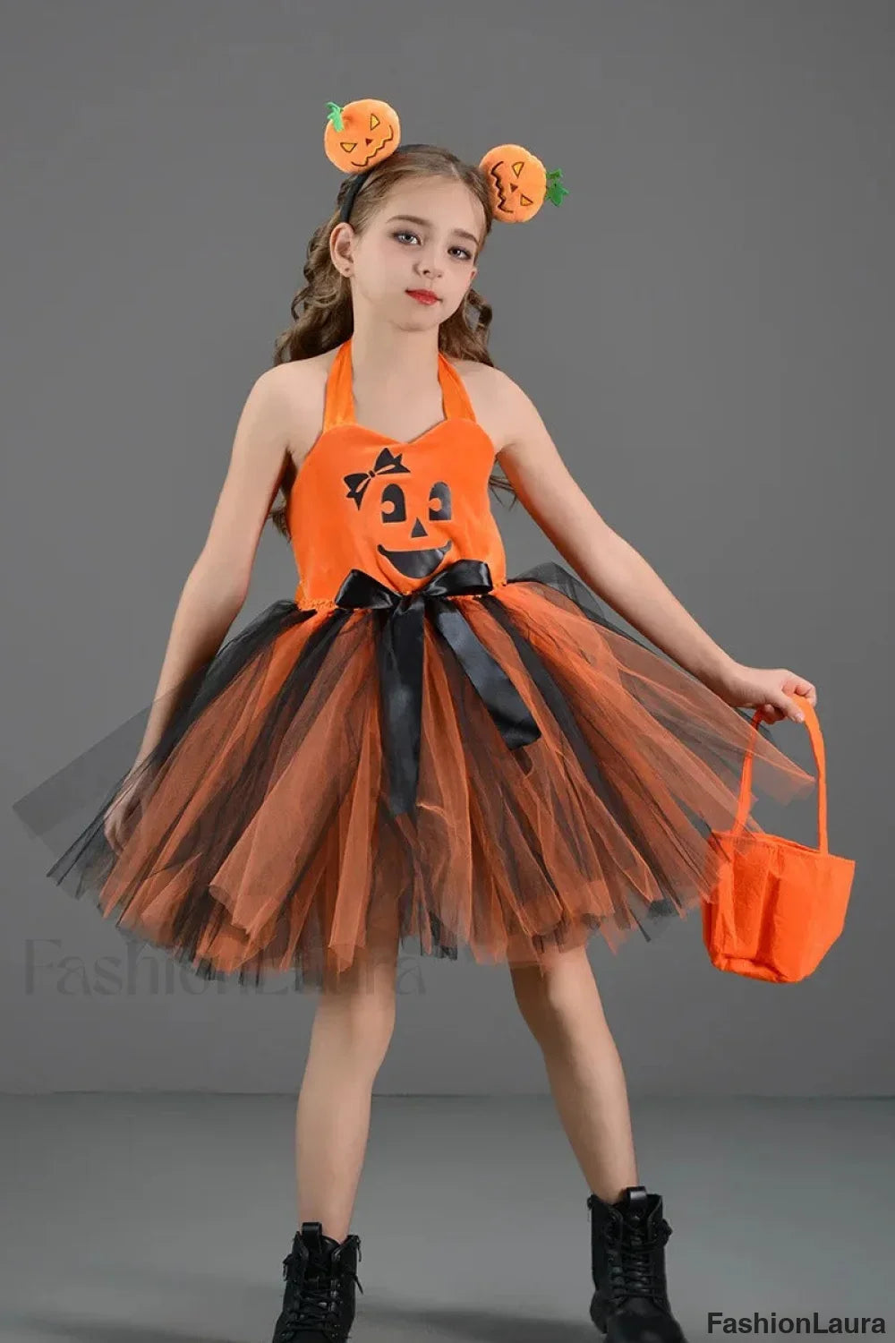 Pumpkin Witch Dress Kid Halloween
