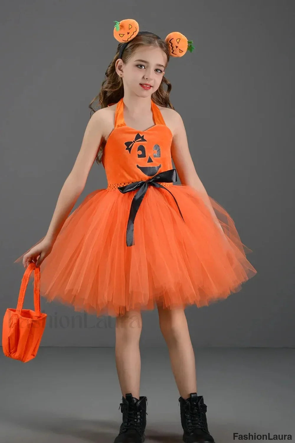 Pumpkin Witch Dress Kid Halloween