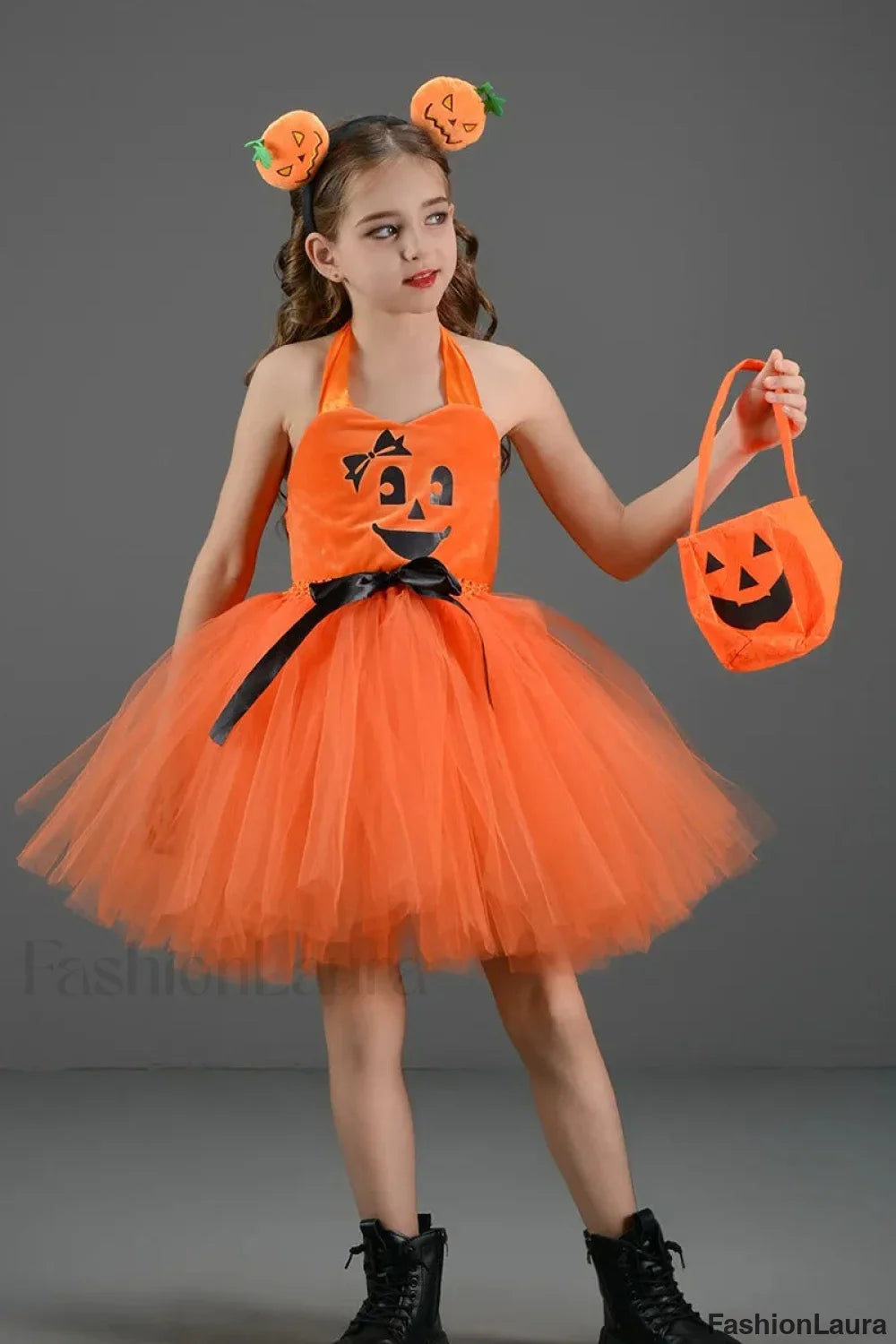 Pumpkin Witch Dress Kid Halloween