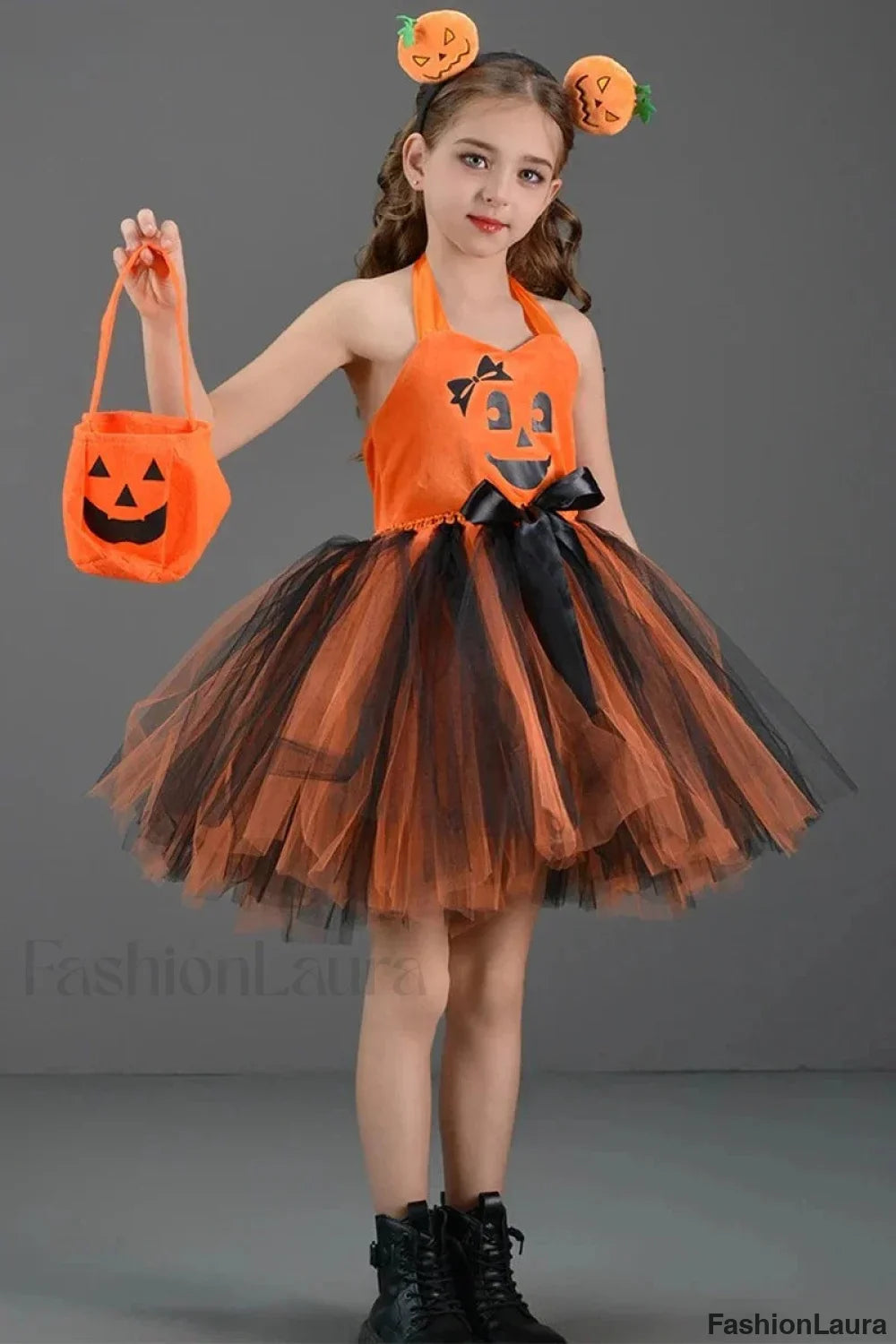 Pumpkin Witch Dress Kid Halloween