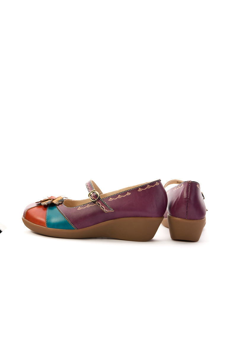 Soleil Luzia Floral Leather Mary Jane