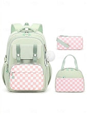 Girls Plaid Backpack for School