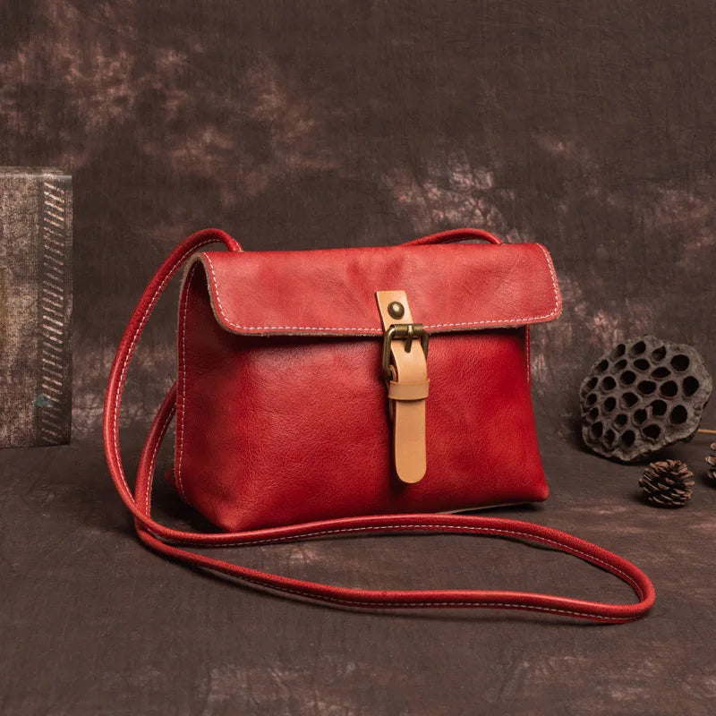 Vintage Genuine Leather Crossbody Bag for Women