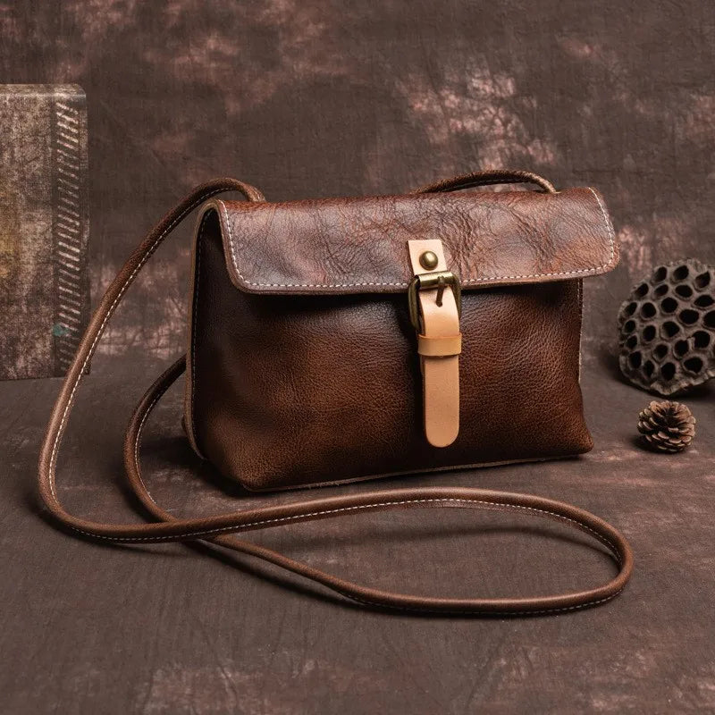 Vintage Genuine Leather Crossbody Bag for Women