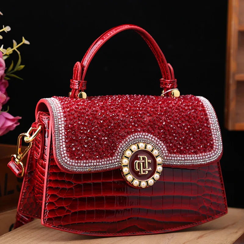 Crocodile Pattern Genuine Leather Women's Handbags - Portable Shell Tote Bags