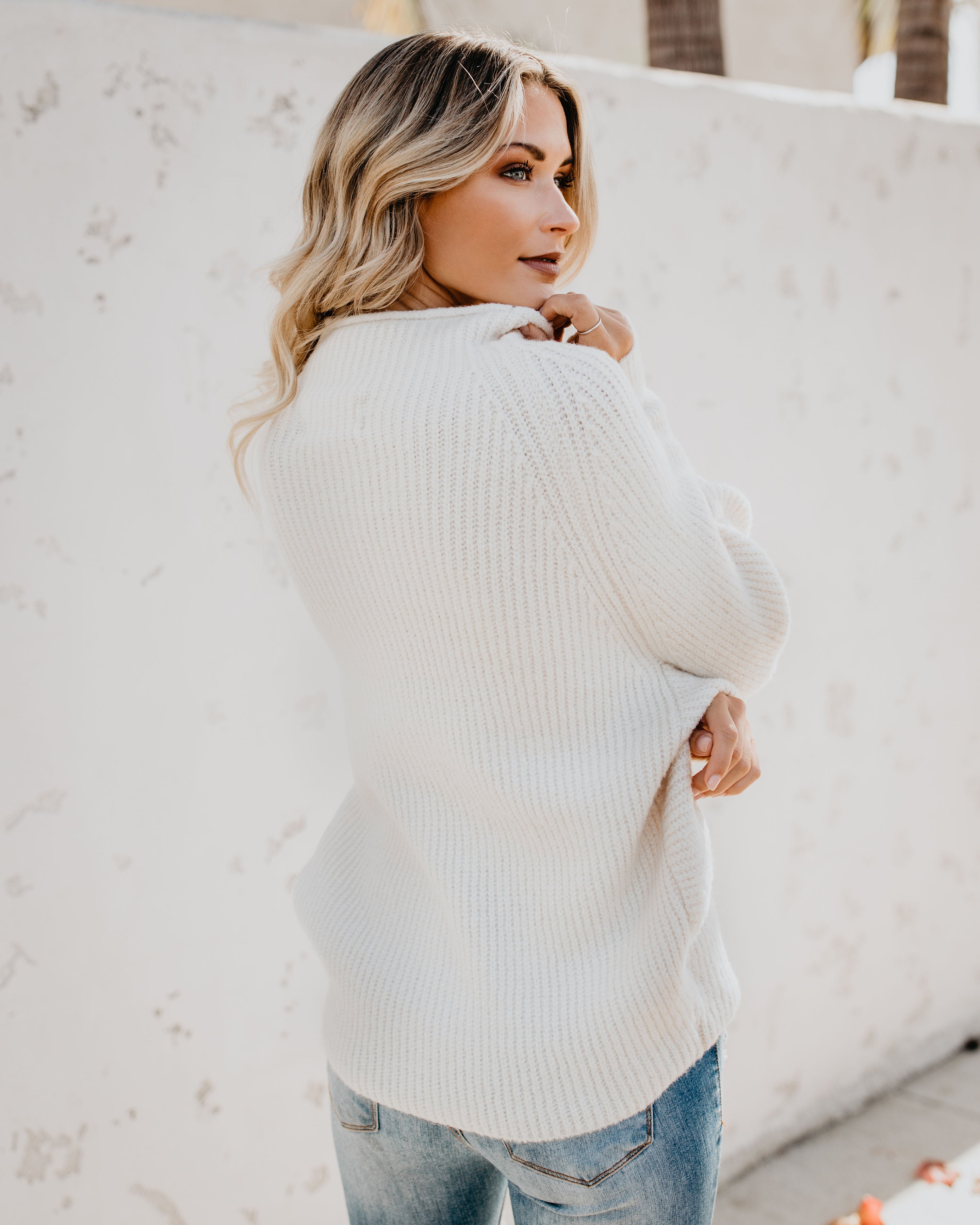 Roasty Toasty Mock Neck Sweater - Ivory