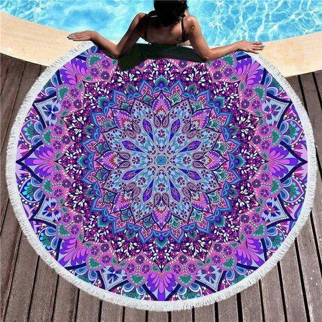 Round Bohemian Beach Towel-STYLEGOING