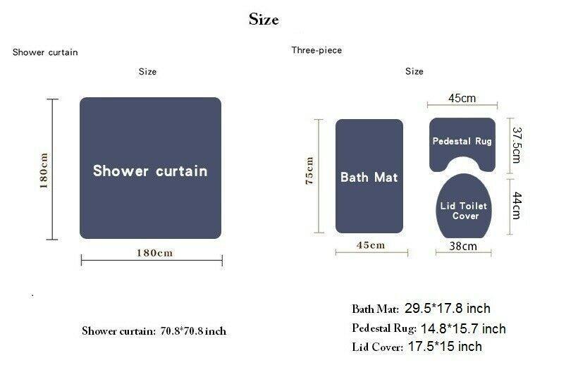 Shower Curtain Thicken Bathroom Rug Set-STYLEGOING