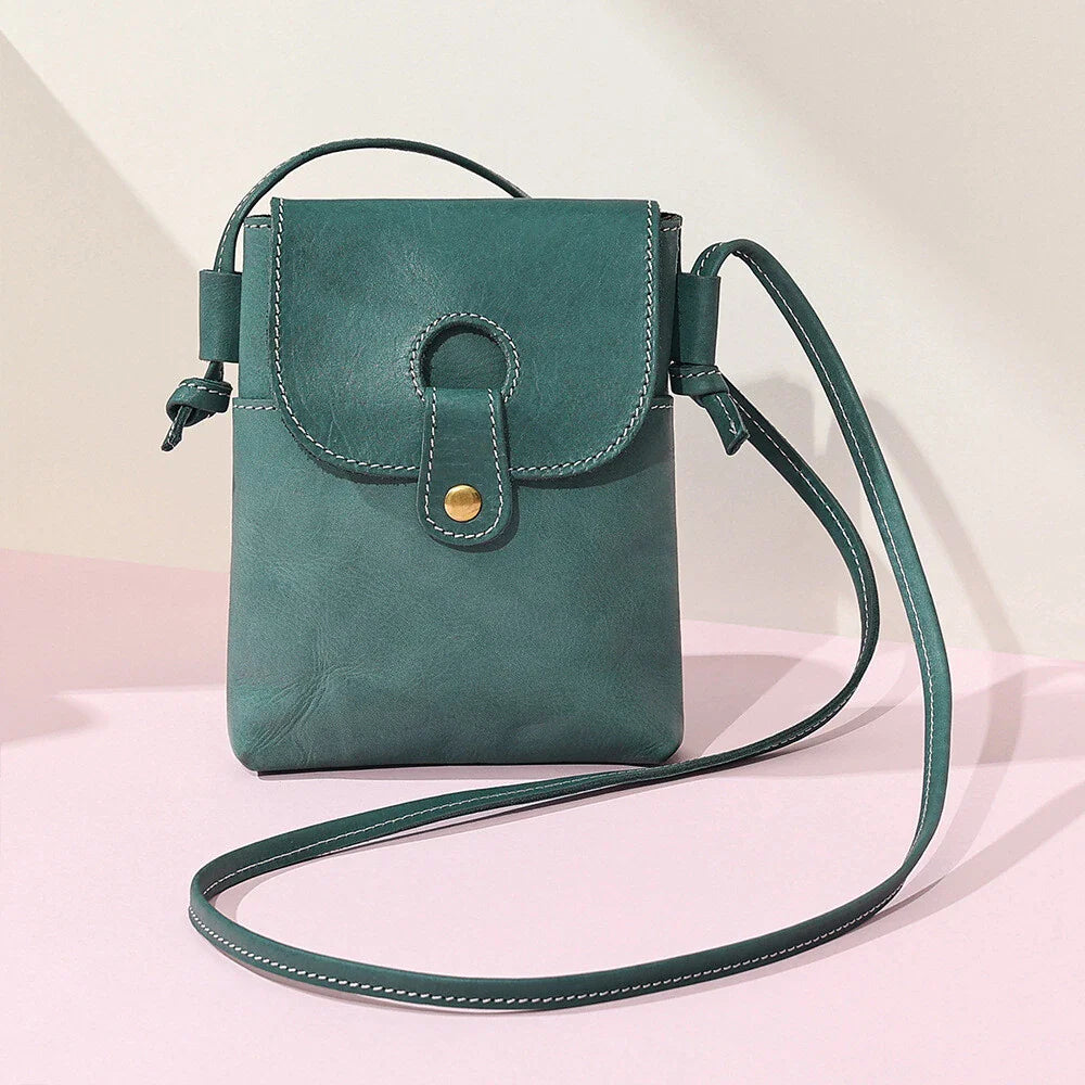 Women Trendy Leather Mini Crossbody Bag - Minimalist Phone Satchel Bags