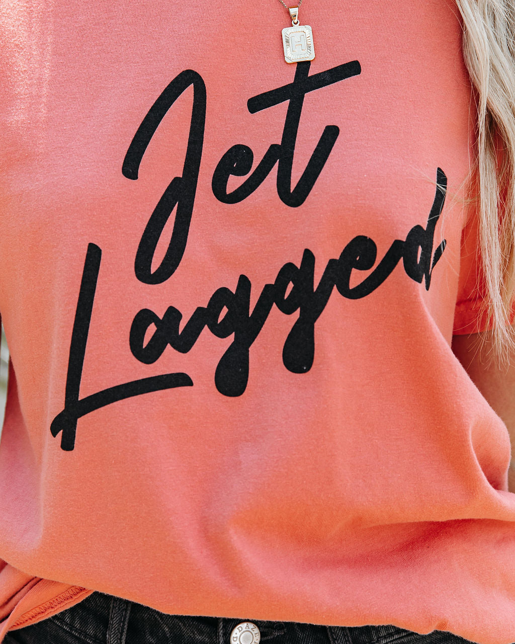 Script Cotton Jet Lagged Tee