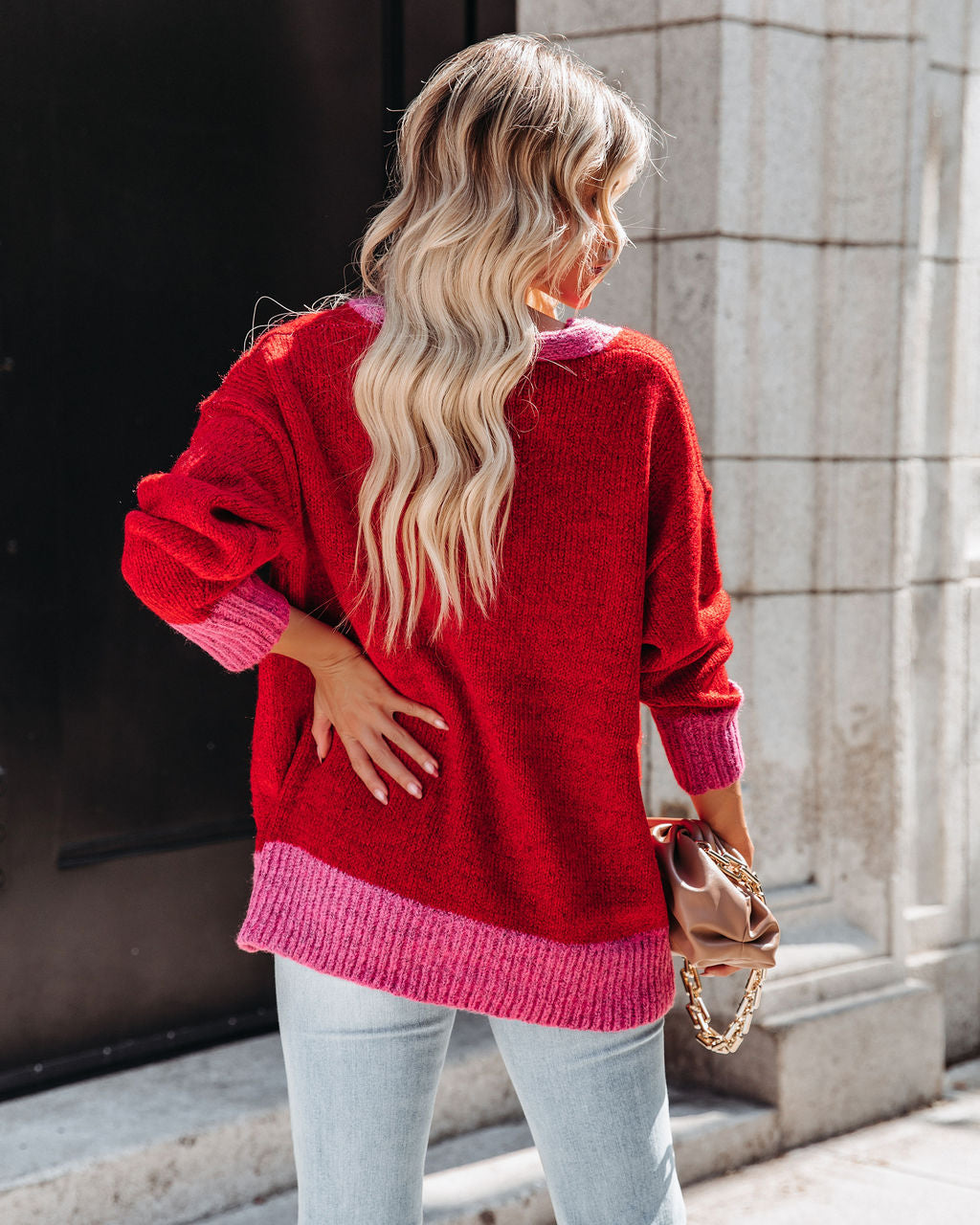 Shades Of Love Pocketed Button Down Knit Cardigan