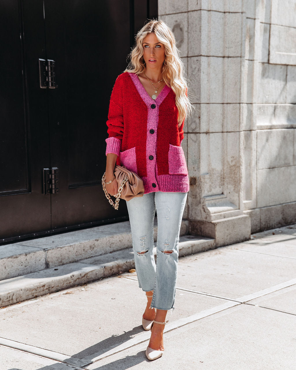Shades Of Love Pocketed Button Down Knit Cardigan