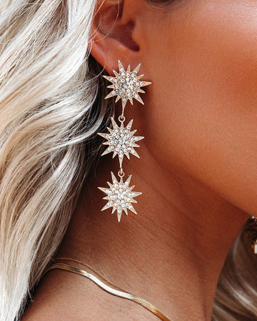 Shashi - Fireworks Statement Earrings - Gold