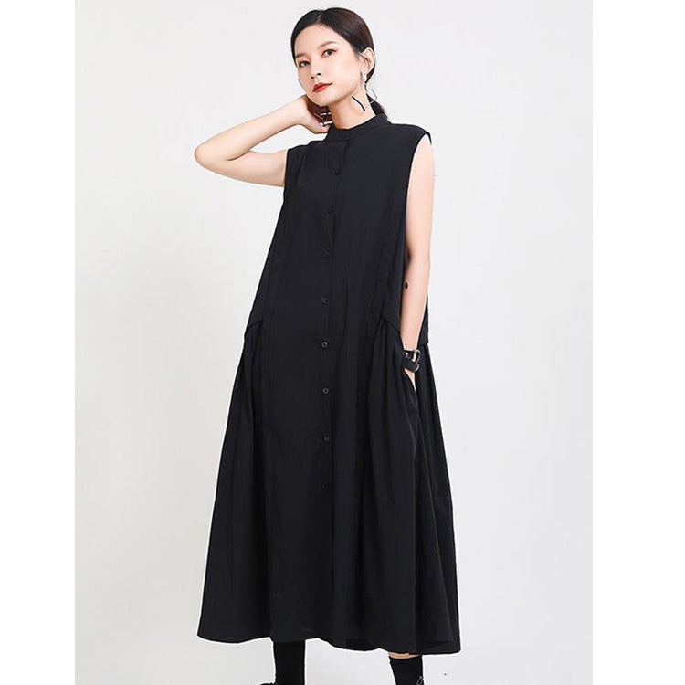 Casual Stand Collar Cotton Elegant Dresses-Dresses-Free Shipping at meselling99