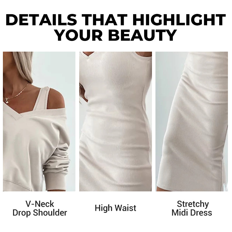 The Effortless Chic Set - Sleeveless Dress & Loose V-Neck Pullover + 50% OFF