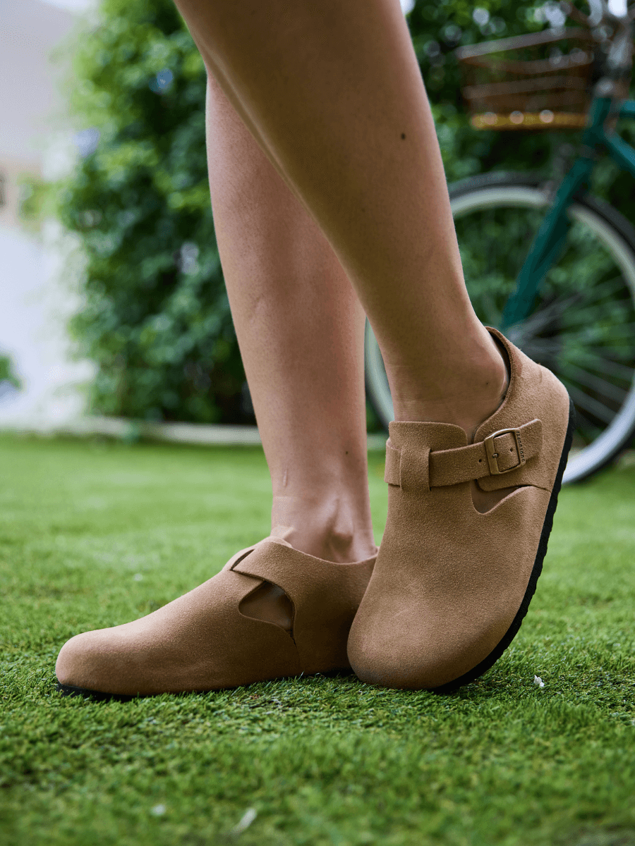 Seashore Suede Clog Loafer - Tan