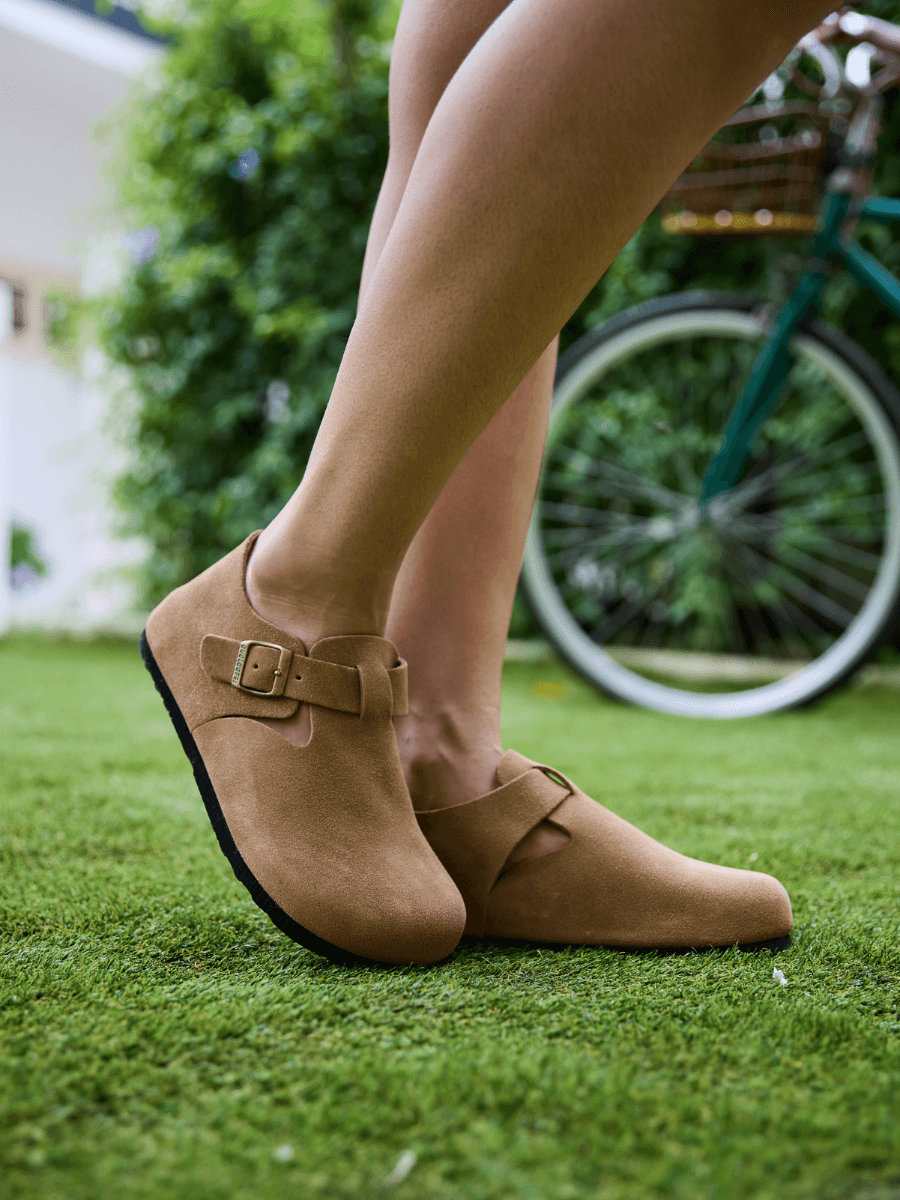 Seashore Suede Clog Loafer - Tan