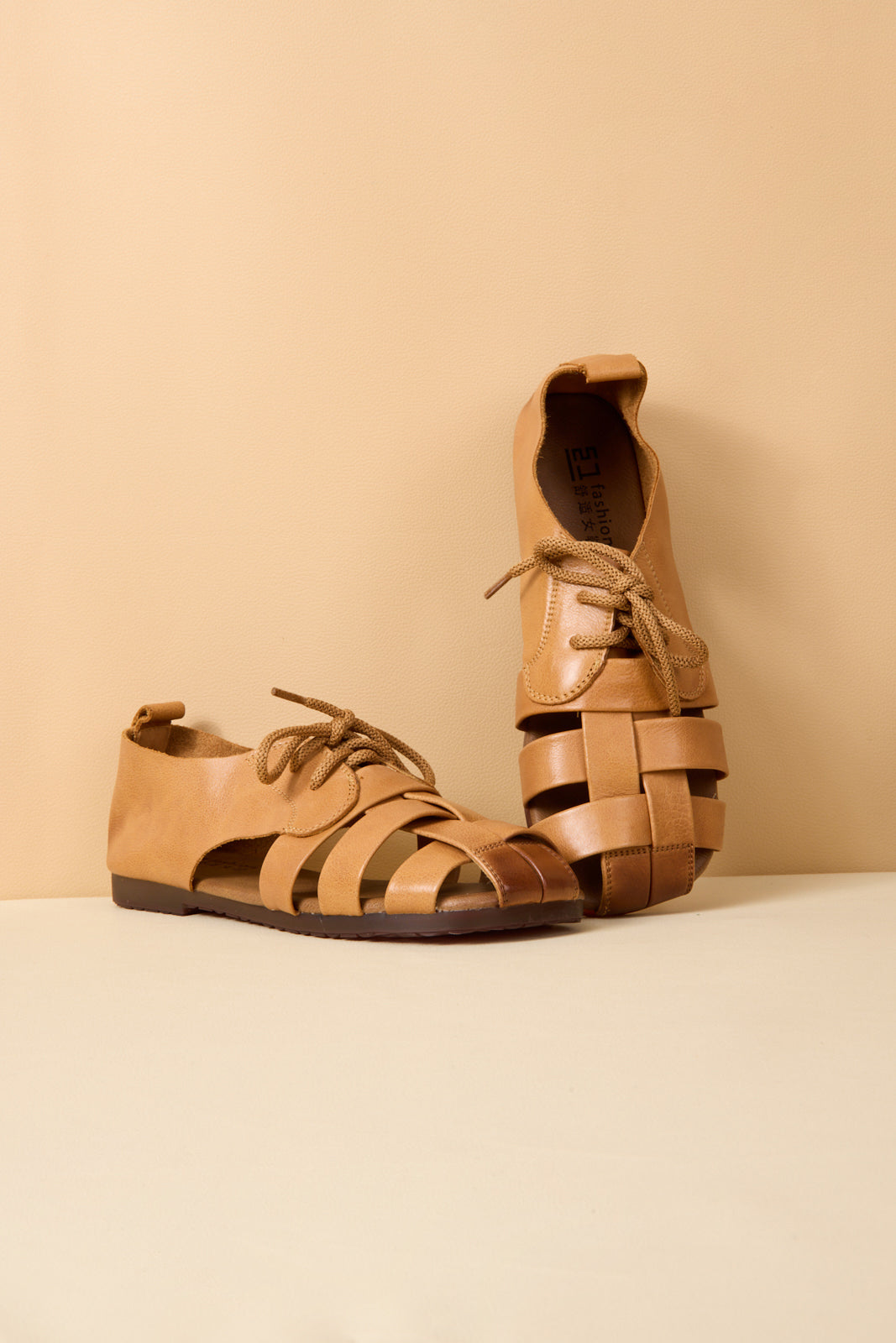Daybreaker Leather Woven Sandal - Tan