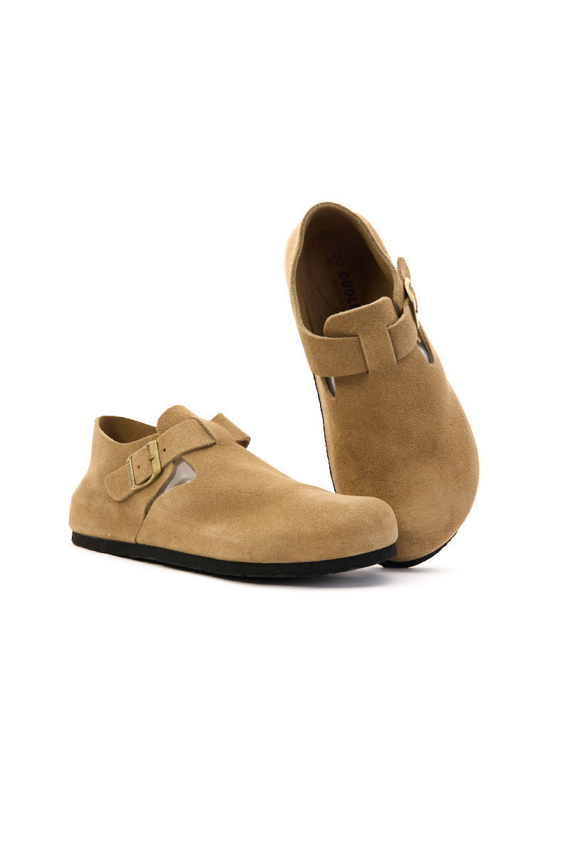 Seashore Suede Clog Loafer - Tan