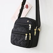Women's Quilted Nylon Crossbody Bag – Lightweight Waterproof Shoulder Purse with Multi-Pocket Design for Travel & Daily Use