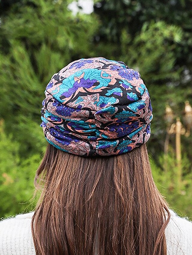 Women's Multicolored Paisley Print Slouchy Cap