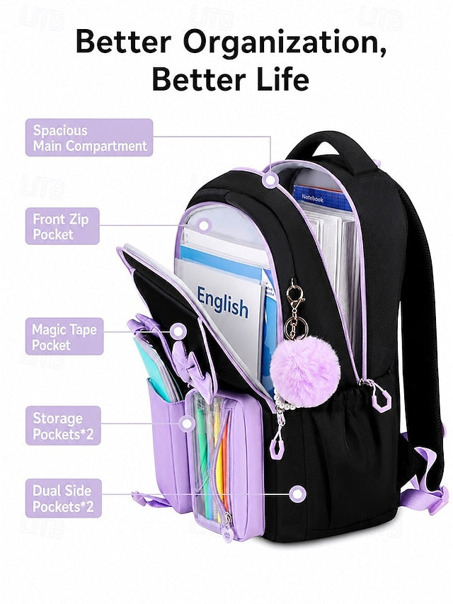 Girls' 3-Piece School Backpack Set