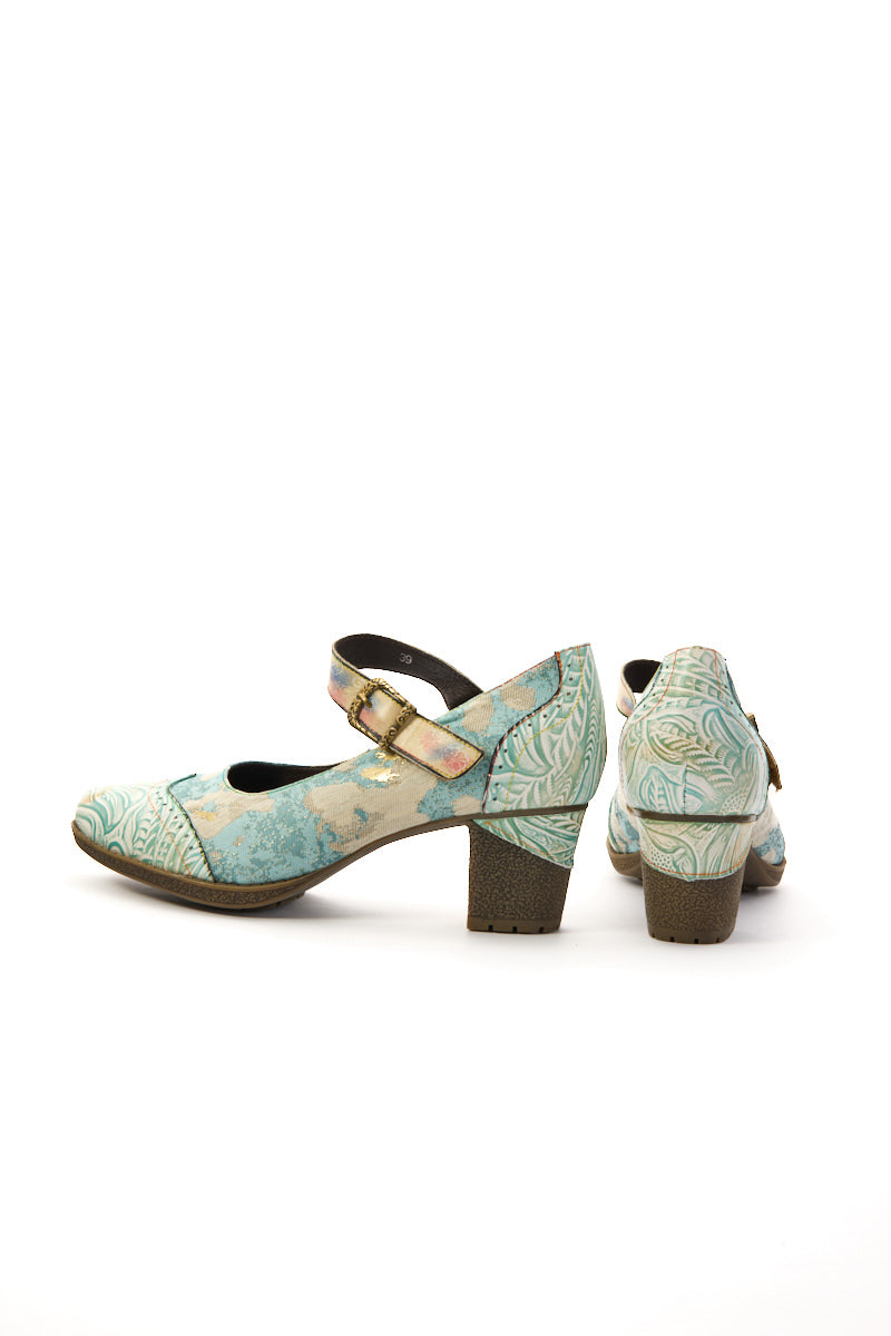 Coastal Blue Leather Pump