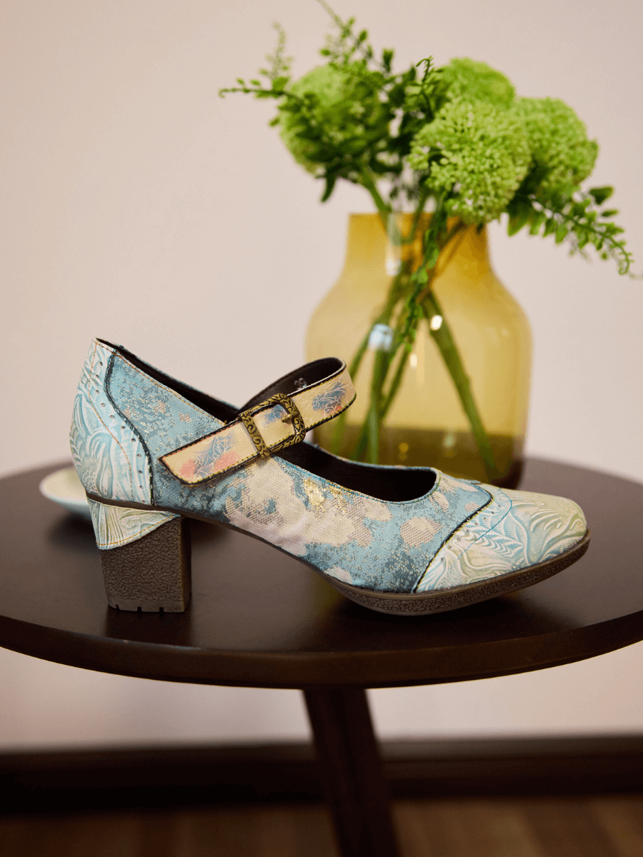 Coastal Blue Leather Pump