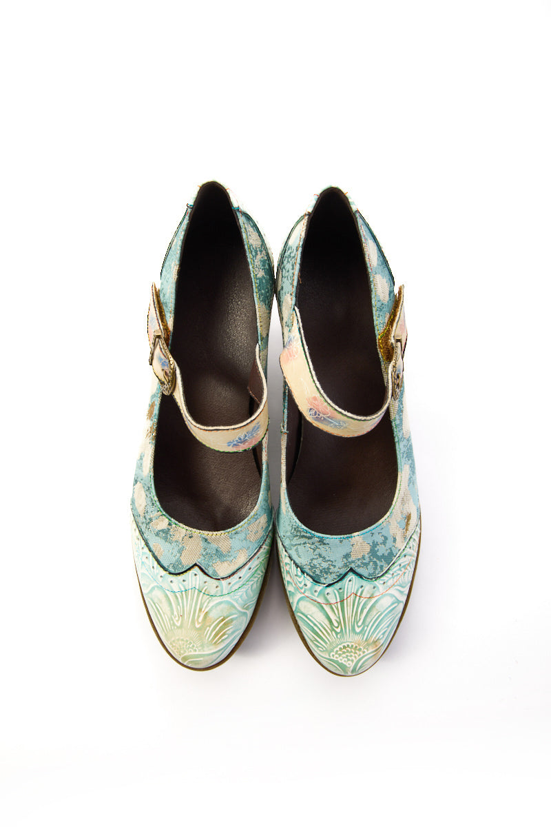 Coastal Blue Leather Pump
