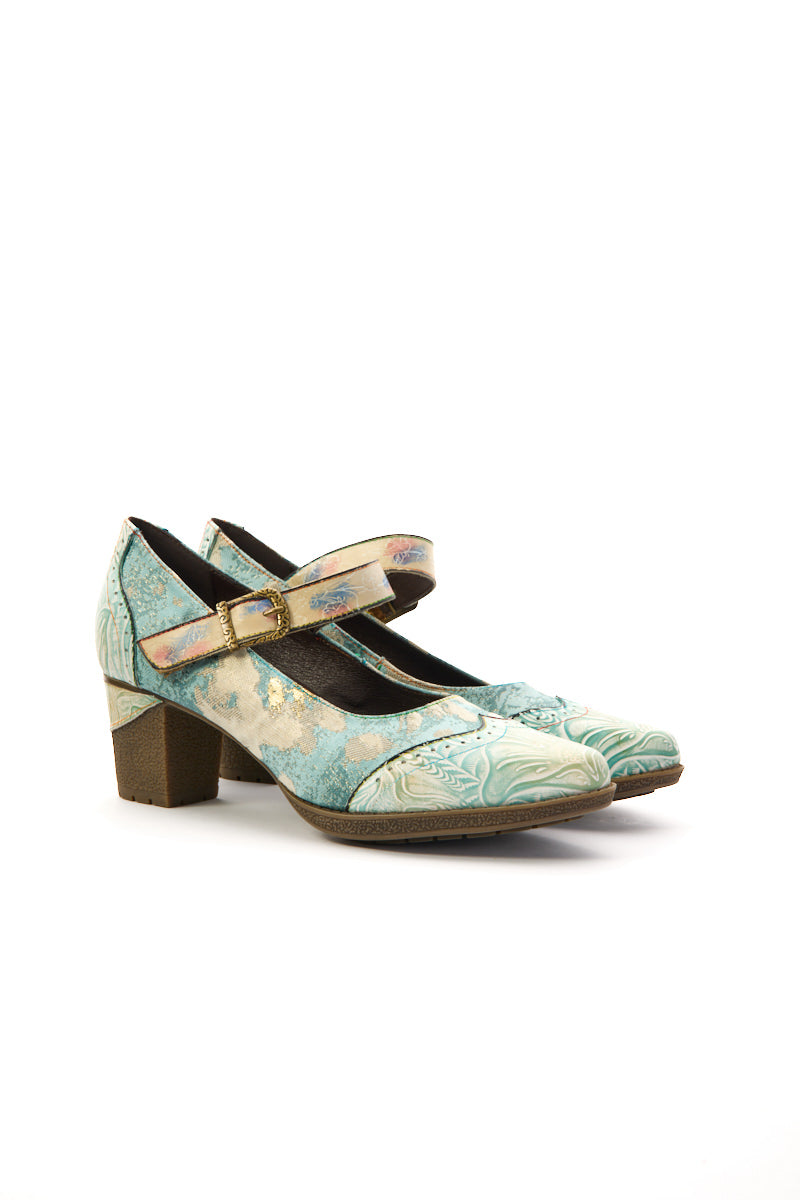 Coastal Blue Leather Pump