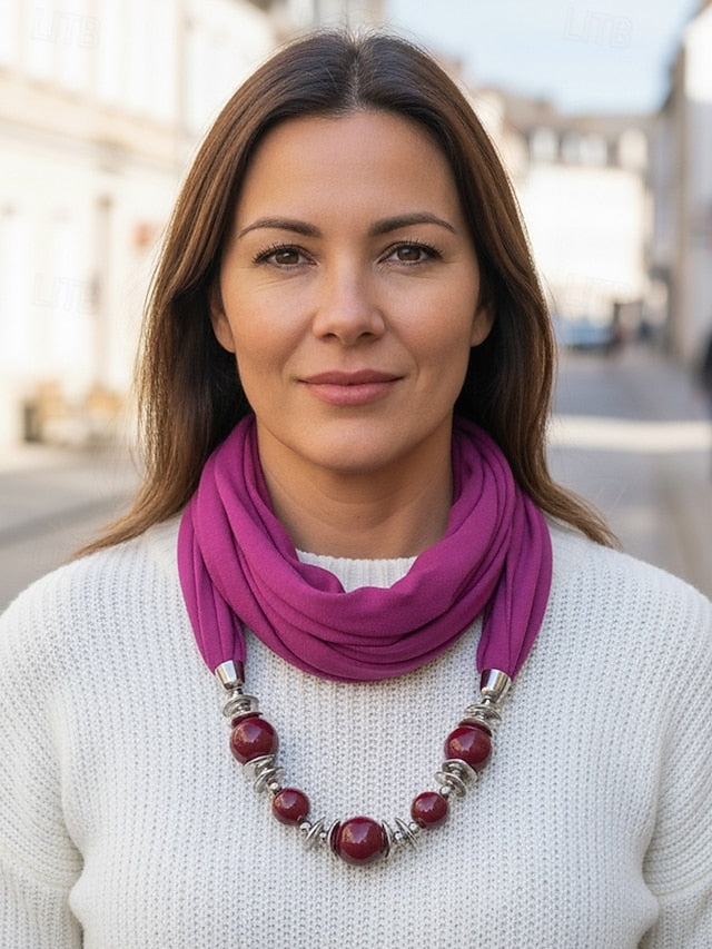 Women's Multicolor Warm Scarf Necklace