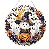 Halloween DIY Black Cat Moon Diamond Art Hanging Ornament Kit
