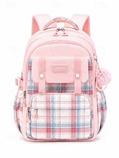 Girls Plaid Backpack for School