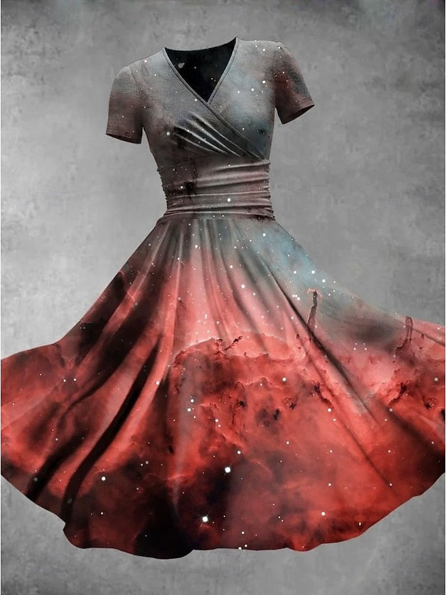 Halloween Women's Bloodstain Print Midi Dress